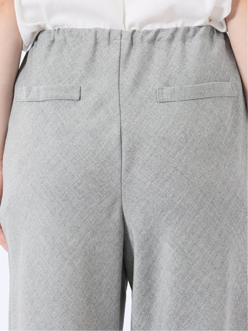 リネン調 シャーク ワイド パンツ(セットアップ可能)