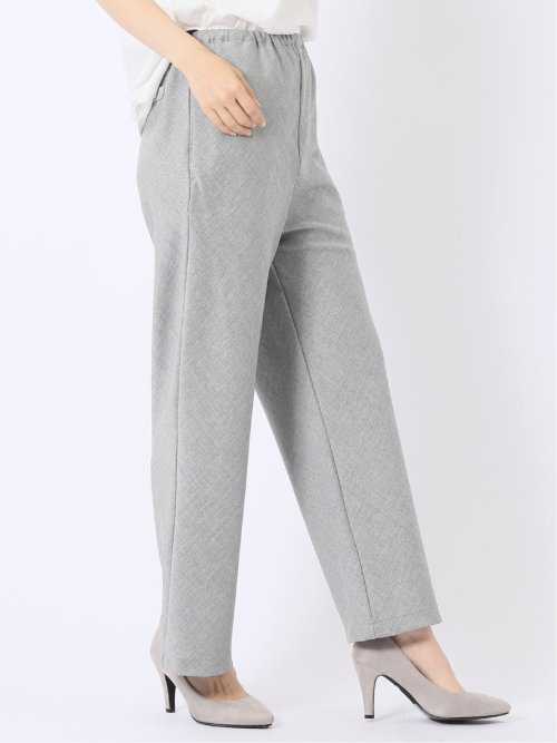 リネン調 シャーク ワイド パンツ(セットアップ可能)