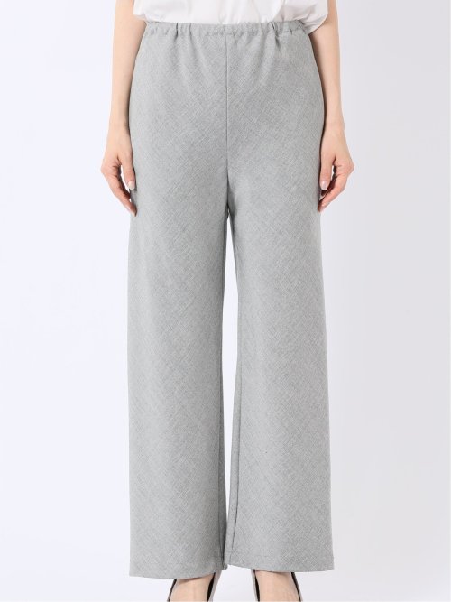 リネン調 シャーク ワイド パンツ(セットアップ可能)