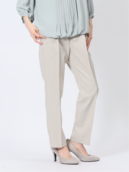 ストレッチウォッシャブル シャーク テーパードパンツ ベージュ(セットアップ可能)