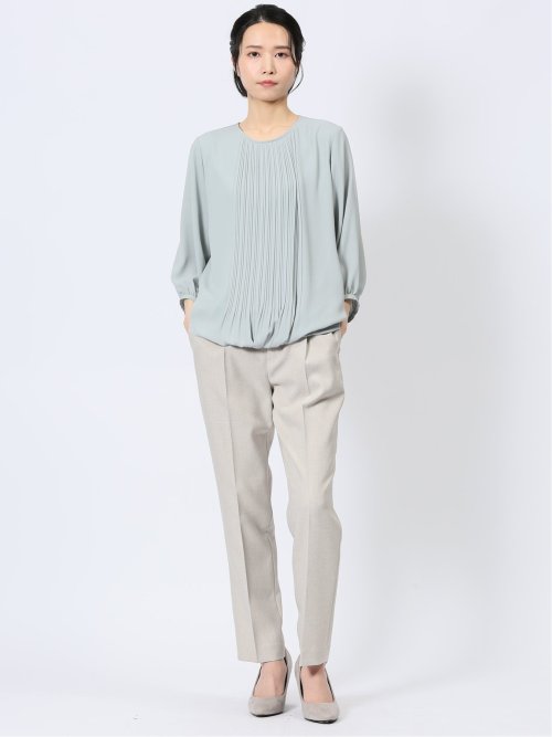 ストレッチウォッシャブル シャーク テーパードパンツ ベージュ(セットアップ可能)