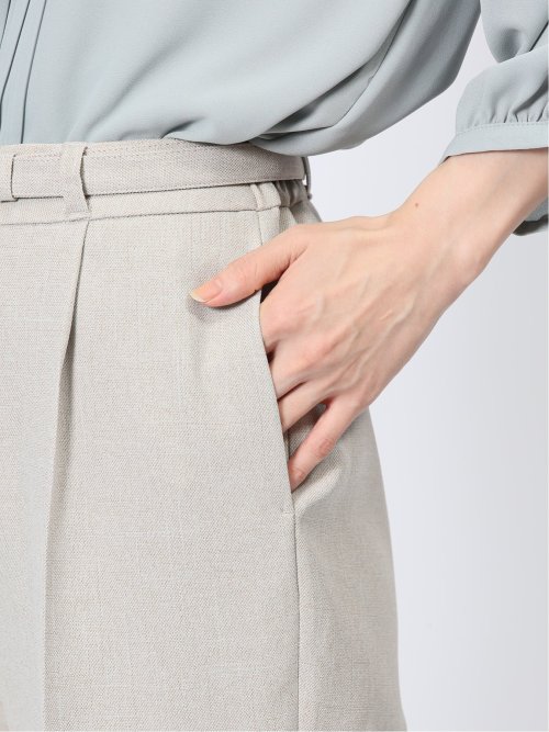 ストレッチウォッシャブル シャーク テーパードパンツ ベージュ(セットアップ可能)