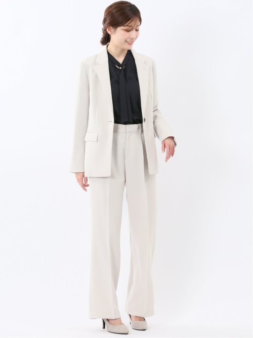 トリアセライク ワイドパンツ ライトグレー(セットアップ可能)