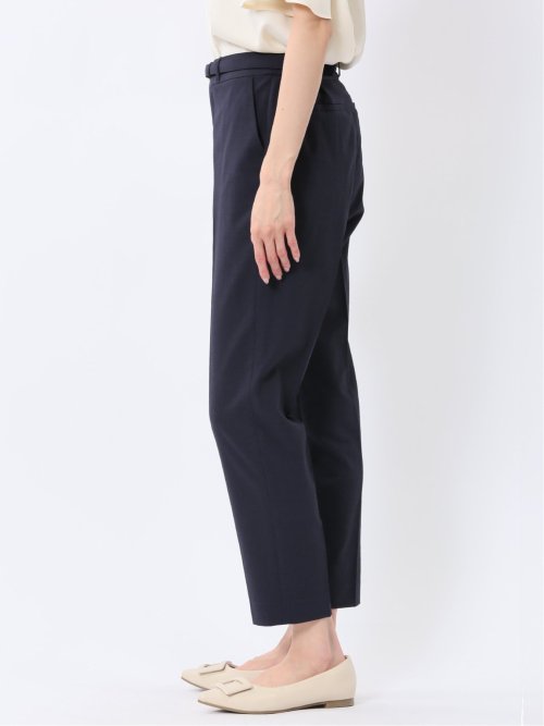 ストレッチウォッシャブル サッカー テーパードパンツ 紺(セットアップ可能)