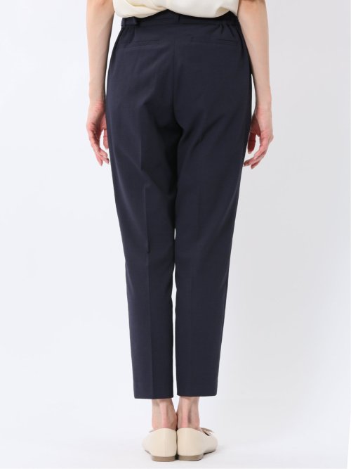 ストレッチウォッシャブル サッカー テーパードパンツ 紺(セットアップ可能)