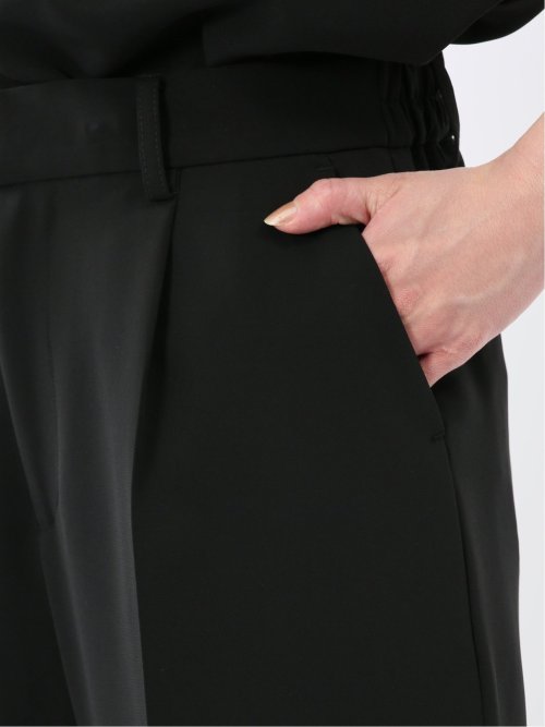 トリアセライク ワイドパンツ 黒(セットアップ可能)