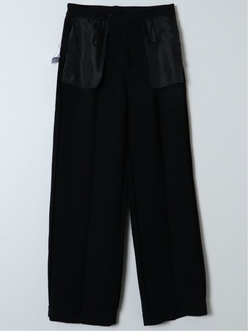 トリアセライク ワイドパンツ 黒(セットアップ可能)