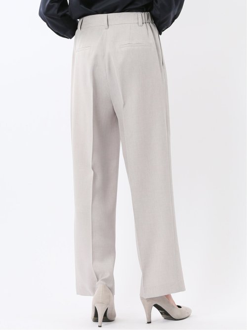 ストレッチ ウォッシャブル ワイド パンツ ライトグレー(セットアップ可能)