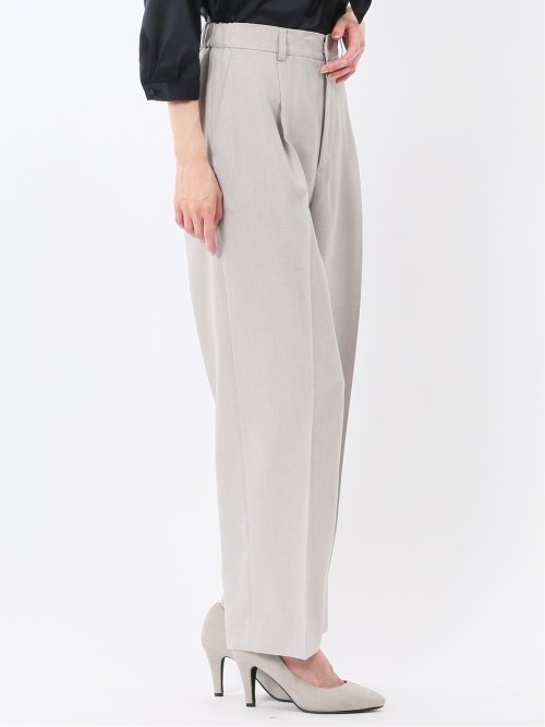 ストレッチ ウォッシャブル ワイド パンツ ライトグレー(セットアップ可能)