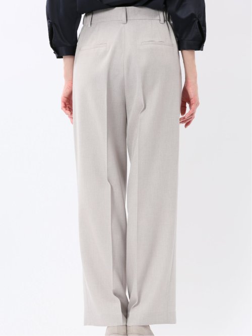 ストレッチ ウォッシャブル ワイド パンツ ライトグレー(セットアップ可能)