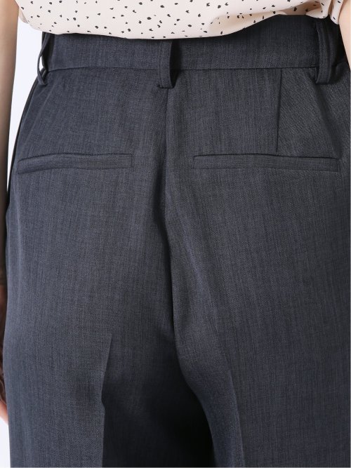 ストレッチ ウォッシャブル ワイド パンツ 紺(セットアップ可能)