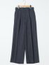 ストレッチ ウォッシャブル ワイド パンツ 紺(セットアップ可能)