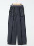 ストレッチ ウォッシャブル ワイド パンツ 紺(セットアップ可能)