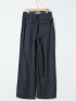 ストレッチ ウォッシャブル ワイド パンツ 紺(セットアップ可能)