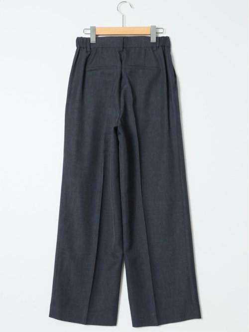 ストレッチ ウォッシャブル ワイド パンツ 紺(セットアップ可能)