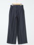 ストレッチ ウォッシャブル ワイド パンツ 紺(セットアップ可能)