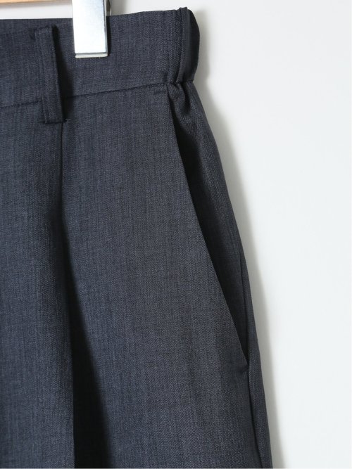 ストレッチ ウォッシャブル ワイド パンツ 紺(セットアップ可能)