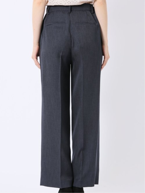 ストレッチ ウォッシャブル ワイド パンツ 紺(セットアップ可能)