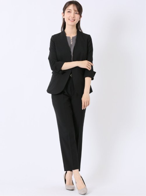 ウェザークロス テーパードパンツ 黒(セットアップ可能)