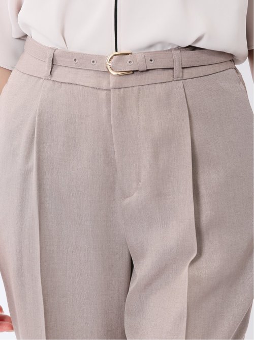 ストレッチウォッシャブル テーパードパンツ ベージュ(セットアップ可能)