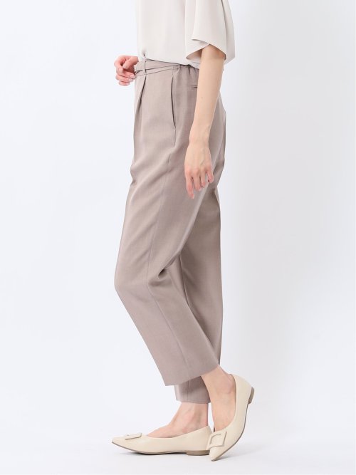 ストレッチウォッシャブル テーパードパンツ ベージュ(セットアップ