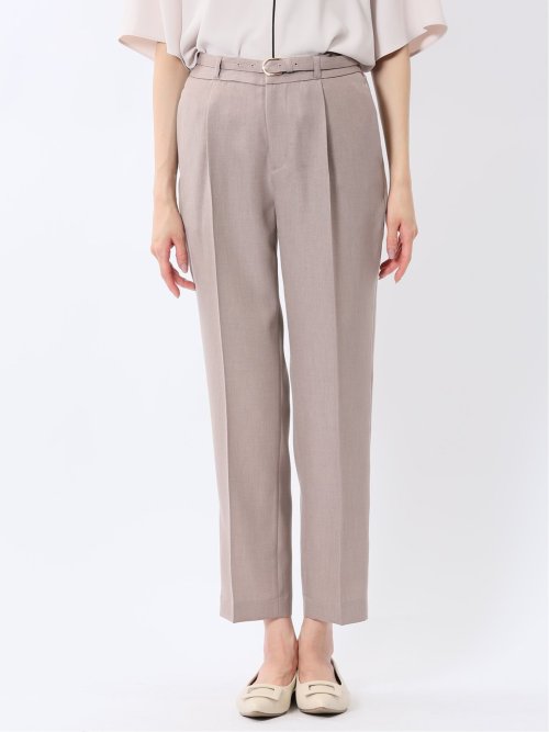 ストレッチウォッシャブル テーパードパンツ ベージュ(セットアップ可能)