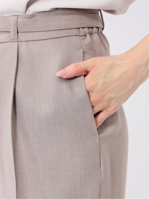 ストレッチウォッシャブル テーパードパンツ ベージュ(セットアップ可能)