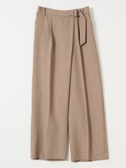 ストレッチ ウォッシャブル D管付き ラップ パンツ ベージュ