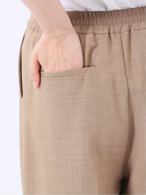 ストレッチ ウォッシャブル D管付き ラップ パンツ ベージュ