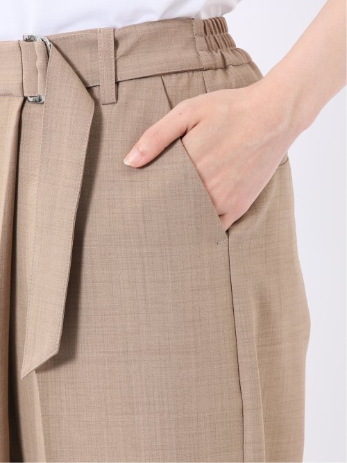 ストレッチ ウォッシャブル D管付き ラップ パンツ ベージュ