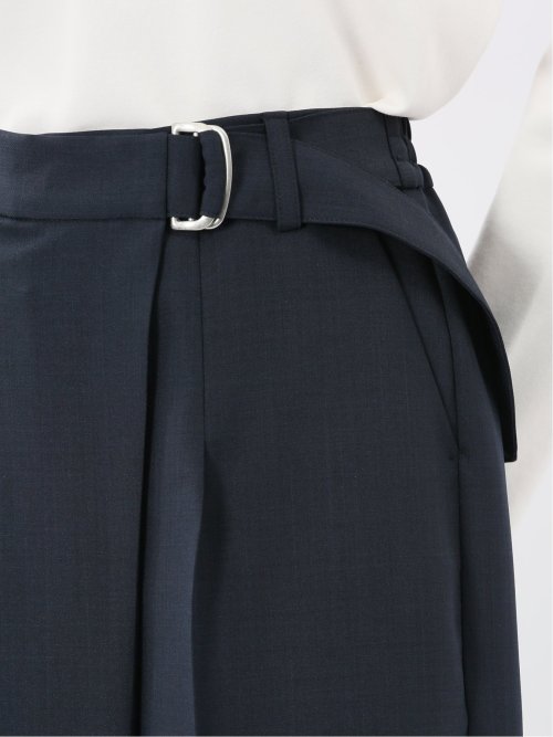 ストレッチ ウォッシャブル D管付き ラップ パンツ 紺