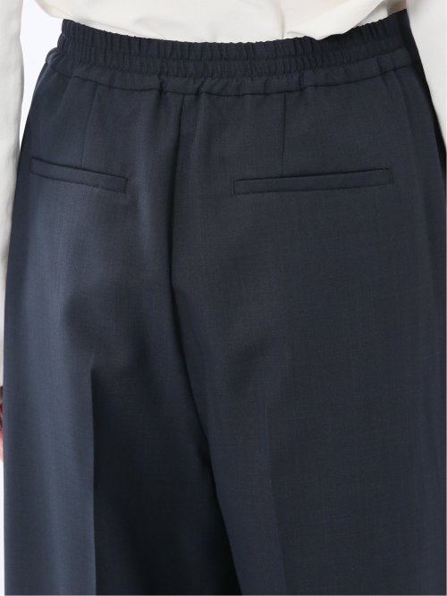 ストレッチ ウォッシャブル D管付き ラップ パンツ 紺