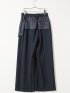 ストレッチ ウォッシャブル D管付き ラップ パンツ 紺