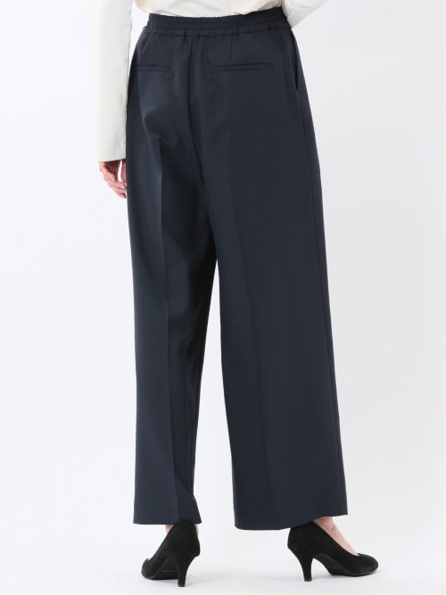 ストレッチ ウォッシャブル D管付き ラップ パンツ 紺