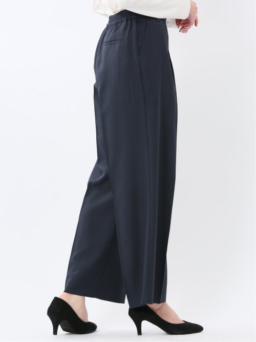ストレッチ ウォッシャブル D管付き ラップ パンツ 紺