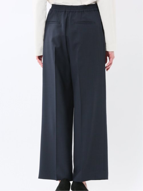 ストレッチ ウォッシャブル D管付き ラップ パンツ 紺