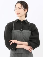 ストレッチウォッシャブル ピンスト ビスチェ グレー(セットアップ可能)