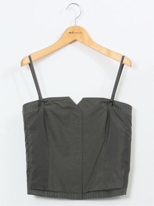 ストレッチウォッシャブル ピンスト ビスチェ グレー(セットアップ可能)