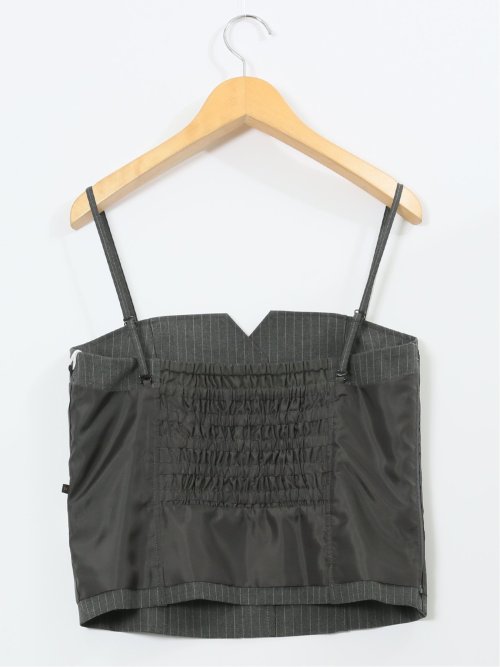 ストレッチウォッシャブル ピンスト ビスチェ グレー(セットアップ可能)