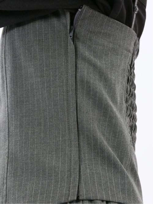 ストレッチウォッシャブル ピンスト ビスチェ グレー(セットアップ可能)