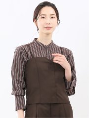 ウォッシャブル クリアツイル ビスチェ こげ茶(セットアップ可能)