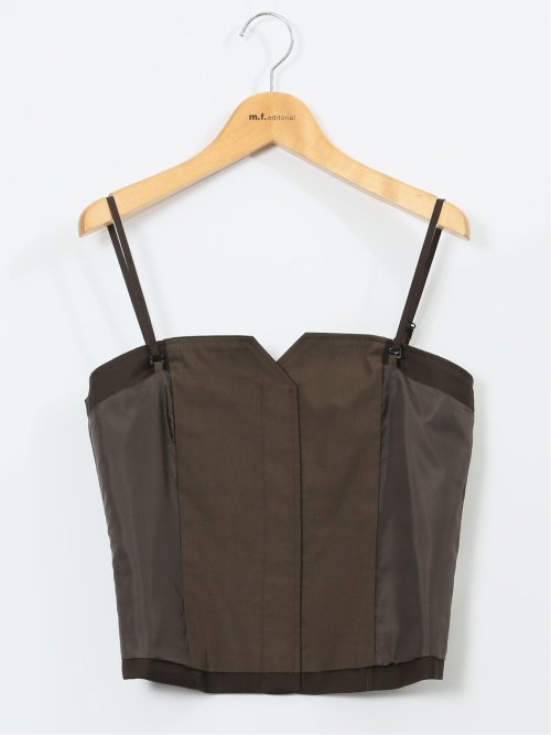 ウォッシャブル クリアツイル ビスチェ こげ茶(セットアップ可能)