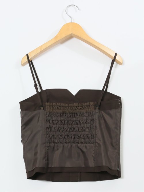 ウォッシャブル クリアツイル ビスチェ こげ茶(セットアップ可能)