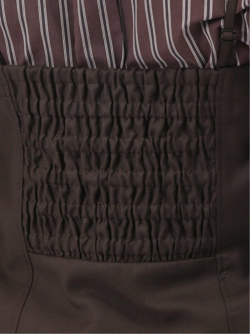 ウォッシャブル クリアツイル ビスチェ こげ茶(セットアップ可能)