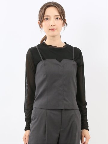 ウォッシャブル クリアツイル ビスチェ グレー(セットアップ可能)