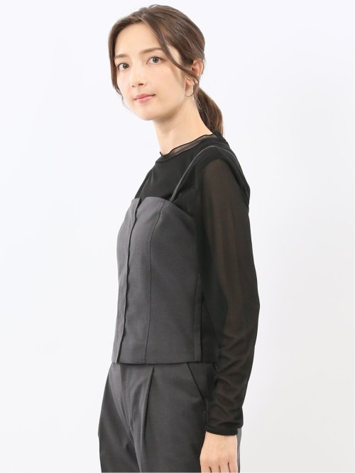 ウォッシャブル クリアツイル ビスチェ グレー(セットアップ可能)