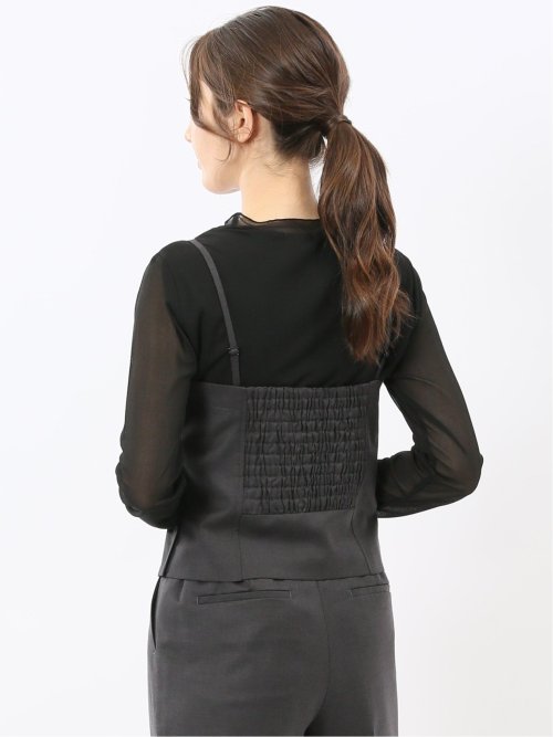 ウォッシャブル クリアツイル ビスチェ グレー(セットアップ可能)(M 06