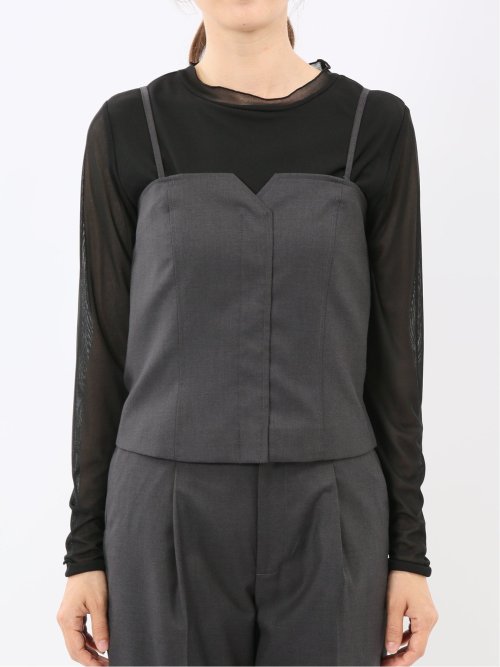 ウォッシャブル クリアツイル ビスチェ グレー(セットアップ可能)