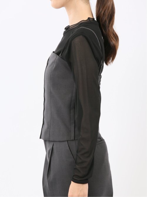 ウォッシャブル クリアツイル ビスチェ グレー(セットアップ可能)