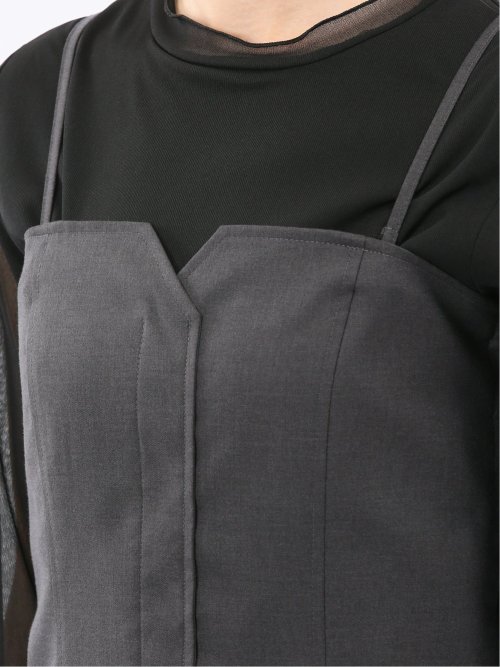 ウォッシャブル クリアツイル ビスチェ グレー(セットアップ可能)